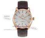 TW Factory Omega Seamaster For Sale - Rose Gold Case Brown Leather Strap Mens Watches